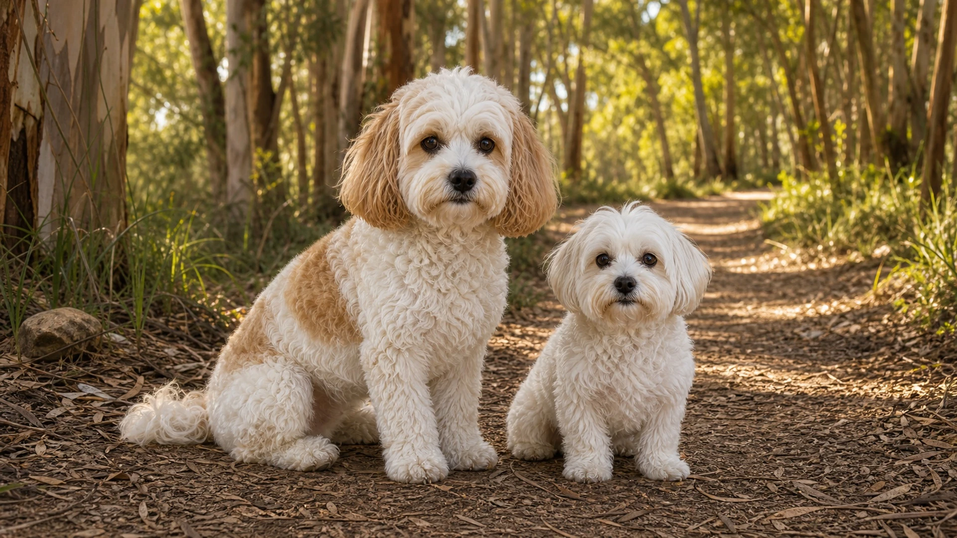 Molly and Shaina together on a forest trail